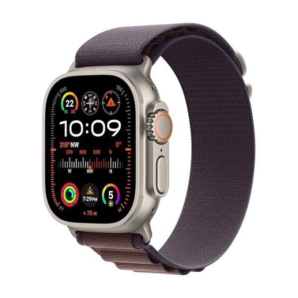 Apple Watch Ultra 2 [GPS + Cellular 49mm] Smartwatch with Rugged Titanium Case & Indigo Alpine Loop Medium. Fitness Tracker, Precision GPS, Action Button, Extra-Long Battery Life,Bright Retina Display